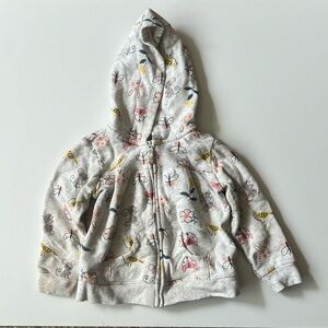 Carter’s 24M girls zip front hooded sweatshirt gray with animal print